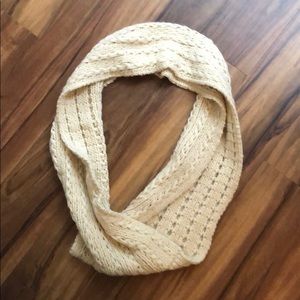 White knit infinity scarf